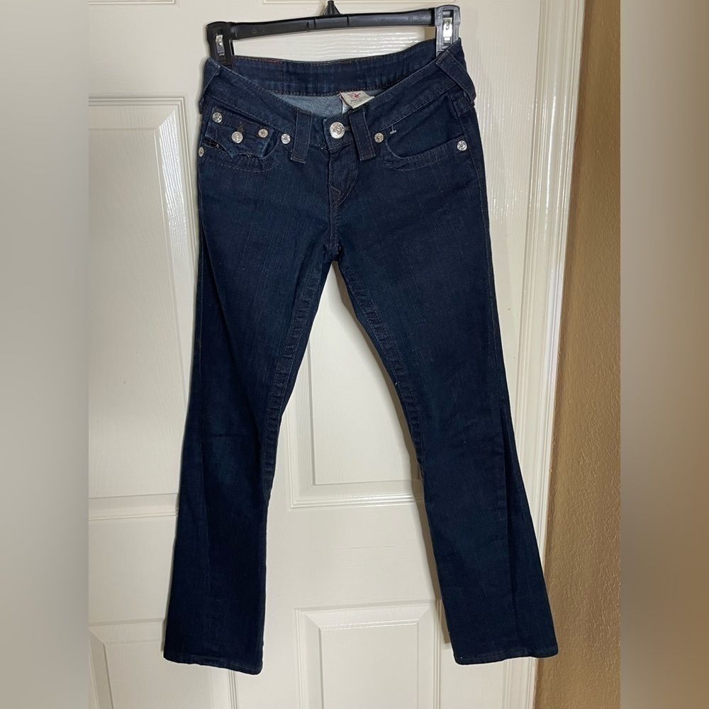 True Religion Joey Jeans Women's 24 (26X28) Made in USA Blue Denim Tapered‌‌‌‌‍‍
